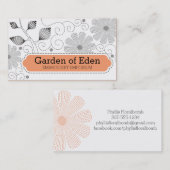 カスタムな色の刺繍の裁縫は花をステッチします 名刺 (正面/裏面)