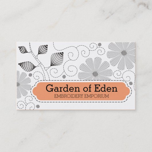 カスタムな色の刺繍の裁縫は花をステッチします 名刺 (正面)