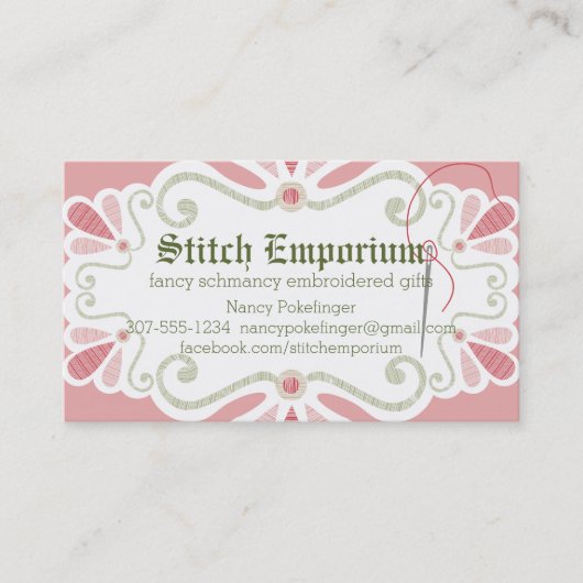 カスタムな色の刺繍針の糸の裁縫 名刺 (正面)