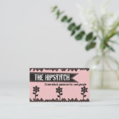 カスタムな色の十字のステッチによっては刺繍が開花します 名刺 (スタンド正面)