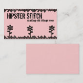 カスタムな色の十字のステッチによっては縫う名刺が開花します 名刺 (正面/裏面)