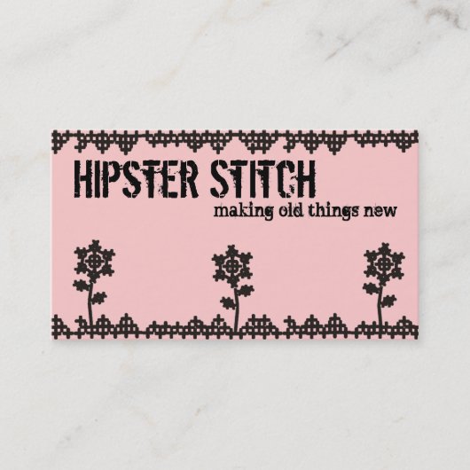 カスタムな色の十字のステッチによっては縫う名刺が開花します 名刺 (正面)