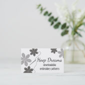 カスタムな色の十字のステッチの刺繍の花 名刺 (スタンド正面)