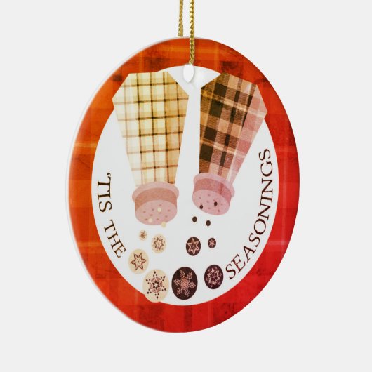 カスタムな色の塩のコショウの食糧クリスマスのオーナメント セラミックオーナメント (右)