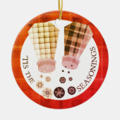 カスタムな色の塩のコショウの食糧クリスマスのオーナメント セラミックオーナメント (正面)