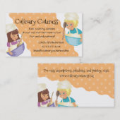 カスタムな色の女の子の男の子のシェフは料理教室をからかいます 名刺 (正面/裏面)