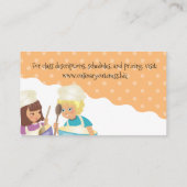 カスタムな色の女の子の男の子のシェフは料理教室をからかいます 名刺 (裏面)