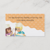 カスタムな色の女の子の男の子のシェフは料理教室をからかいます 名刺 (裏面)