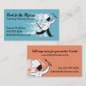 カスタムな色の女性のシェフのケータリングの食事配達 名刺 (正面/裏面)