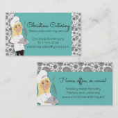 カスタムな色の女性のシェフのブロンドのケータリング 名刺 (正面/裏面)