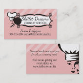 カスタムな色の女性のシェフの帽子の小鍋愛ケータリング 名刺 (正面/裏面)