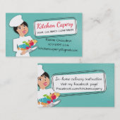 カスタムな色の女性のシェフの料理用のケータリング 名刺 (正面/裏面)