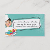 カスタムな色の女性のシェフの料理用のケータリング 名刺 (裏面)