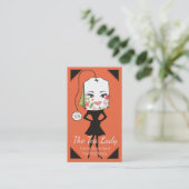 カスタムな色の女性顔のティーバッグは茶を混ぜました 名刺 (スタンド正面)