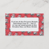 カスタムな色の料理用レトロの立場のミキサーのパン屋 名刺 (裏面)