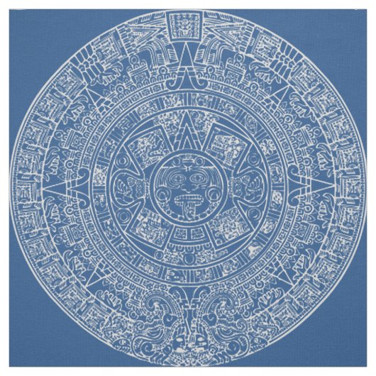 カスタムな色の日曜日のマヤのアステカなカレンダー ファブリック (見本)