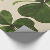 カスタムな色の植物のシャムロックの写真 ラッピングペーパー (角)