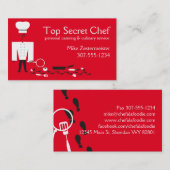 カスタムな色の極秘の探偵のシェフのケータリング 名刺 (正面/裏面)