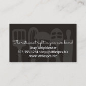 カスタムな色の炊事用具のシェフのケータリング 名刺 (裏面)