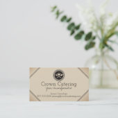 カスタムな色の王冠の紋章のケイタリングビジネスカード 名刺 (スタンド正面)