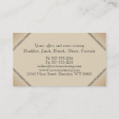 カスタムな色の王冠の紋章のケイタリングビジネスカード 名刺 (裏面)