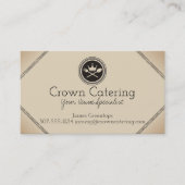 カスタムな色の王冠の紋章のケイタリングビジネスカード 名刺 (正面)