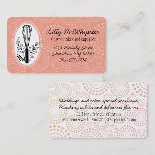 カスタムな色の空想はパン屋の名刺を払います 名刺 (正面/裏面)