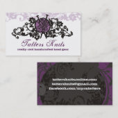 カスタムな色の編み物針はゴシックのレースカードにまいはだを詰めます 名刺 (正面/裏面)