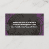 カスタムな色の編み物針はゴシックのレースカードにまいはだを詰めます 名刺 (裏面)