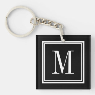 カスタムな色の背景のモノグラムの手紙のkeychain キーホルダー