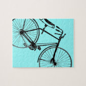 カスタムな色の背景|のヴィンテージの自転車 ジグソーパズル (横)