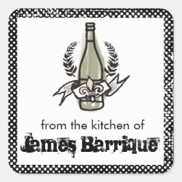 カスタムな色の落書きのフランスのなブドウ園の手製のワイン スクエアシール