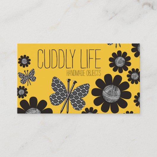 カスタムな色の蝶編み物針ヤーンのflowe 名刺 (正面)