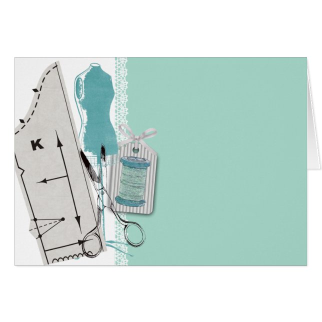 カスタムな色の裁縫パターン服の模造のギフトカード (正面横)