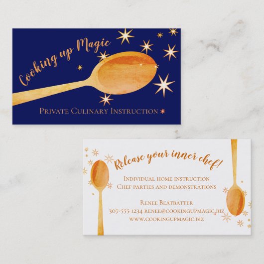 カスタムな色の魔法のスプーンの料理用の名刺 名刺 (正面/裏面)