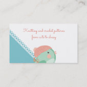 カスタムな色の鳥の編み物針のかぎ針編みホック 名刺 (裏面)