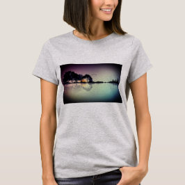 カスタムな色の黒のギター水反射のTシャツ Tシャツ