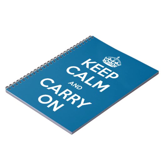 カスタムな色のKeep Calm and Carry On ノートブック (左側)