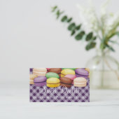 カスタムな色のmacaroonのメレンゲのクッキーのパン屋 名刺 (スタンド正面)