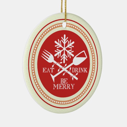 カスタムな色は飲み物をですメリークリスマスのオーナメント食べます セラミックオーナメント (右)