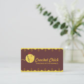 カスタムな色ヤーンのかぎ針編みホックのひよこカード 名刺 (スタンド正面)