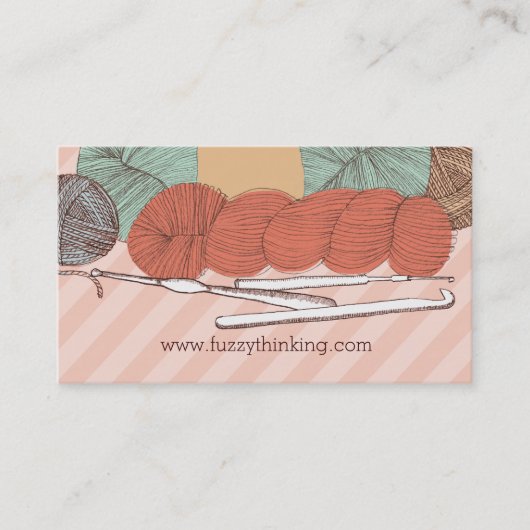 カスタムな色ヤーンのかせのかぎ針編みホックは珊瑚を鋳造します 名刺 (正面)