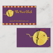 カスタムな色ヤーンの編み物針のひよこの名刺 名刺 (正面/裏面)