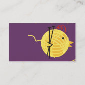 カスタムな色ヤーンの編み物針のひよこの名刺 名刺 (裏面)