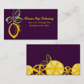 カスタムな色レモン枝ベーキングの料理のケータリング 名刺 (正面/裏面)