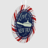 カスタムな色愛は新しい鍋のクリスマスのオーナメントです オーナメント (正面)