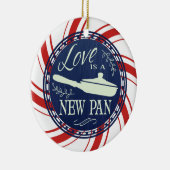 カスタムな色愛は新しい鍋のクリスマスのオーナメントです セラミックオーナメント (右)