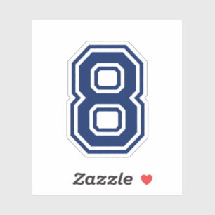 カスタムな色第8 8つのスポーツの大学フォント シール