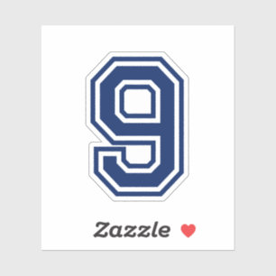 カスタムな色第9 9つのスポーツの大学フォント シール