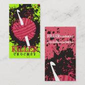 カスタムな色赤いヤーンの爆発のかぎ針編みホック 名刺 (正面/裏面)